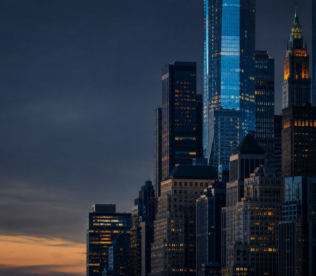 Lower Manhattan financial district skyline